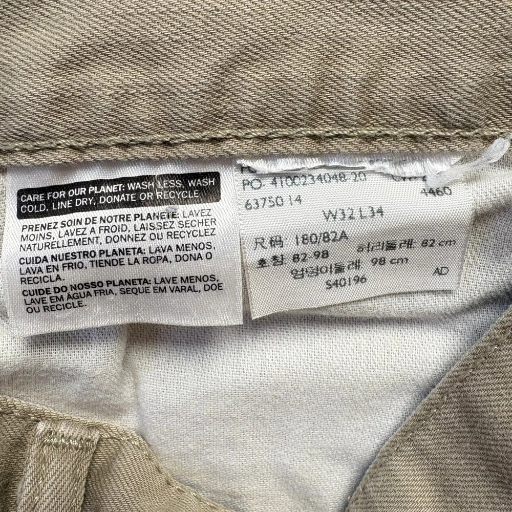 Levi's Jeans Men Sz 32x34 Beige Straight Fit White Tab‎